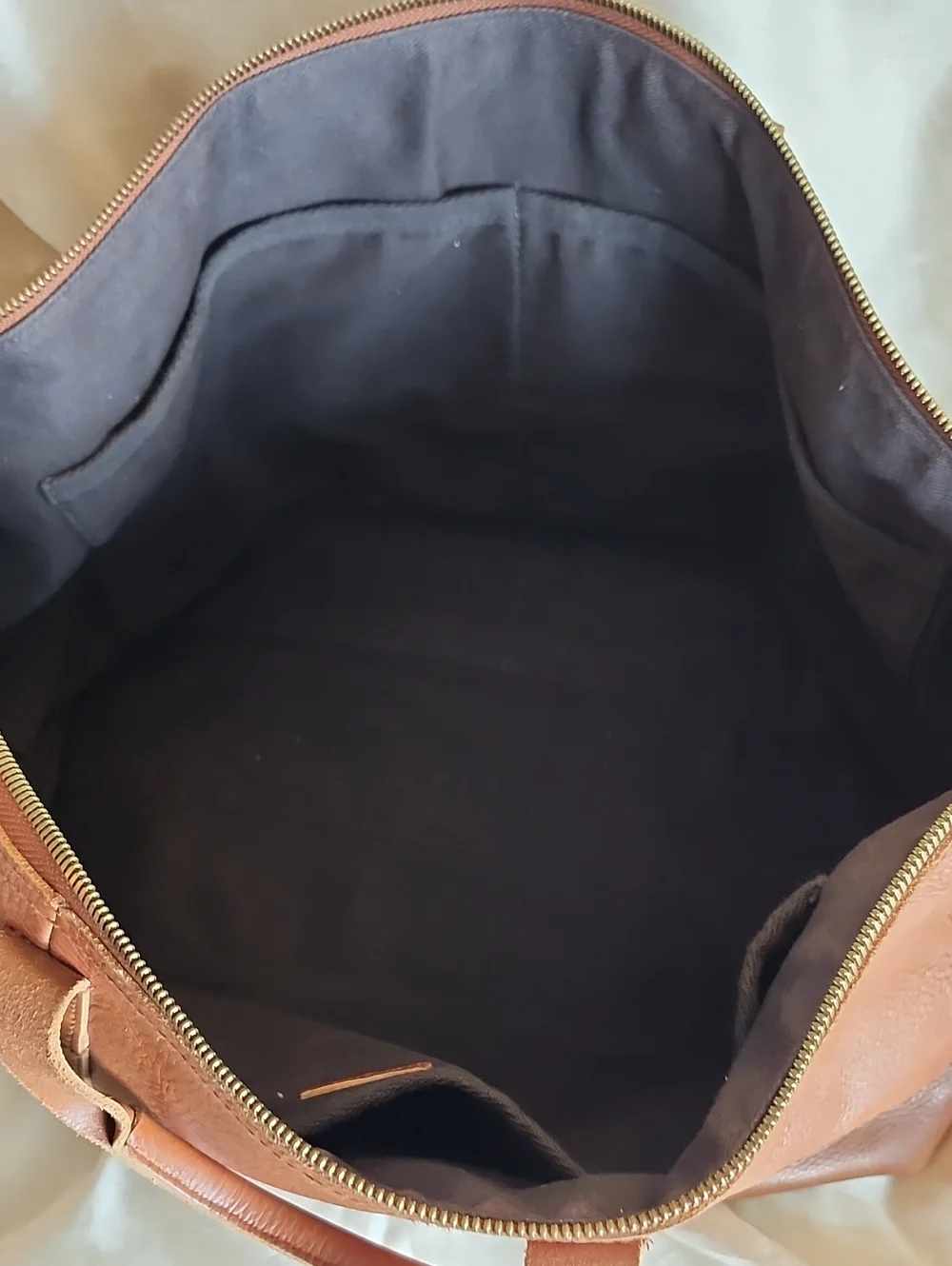 Vintage Madewell Classic Cognac Brown Leather Carry-On Tote Bag, $145